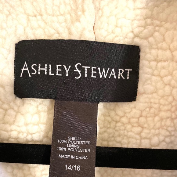 Ashley Stewart Faux Leather Faux Sherpa Vest - Picture 5 of 6